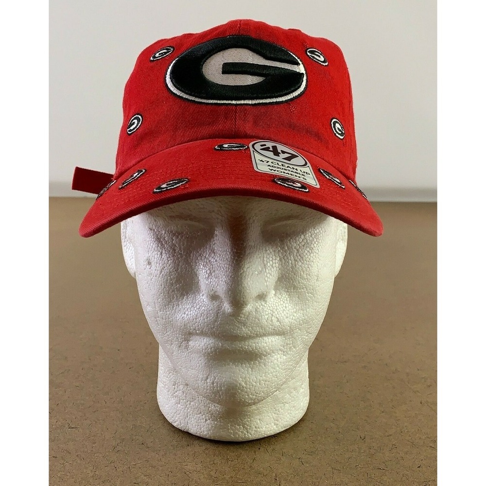'47 Clean Up Women's One Size Red Georgia Bulldogs Confetti Strap Back Hat NWT